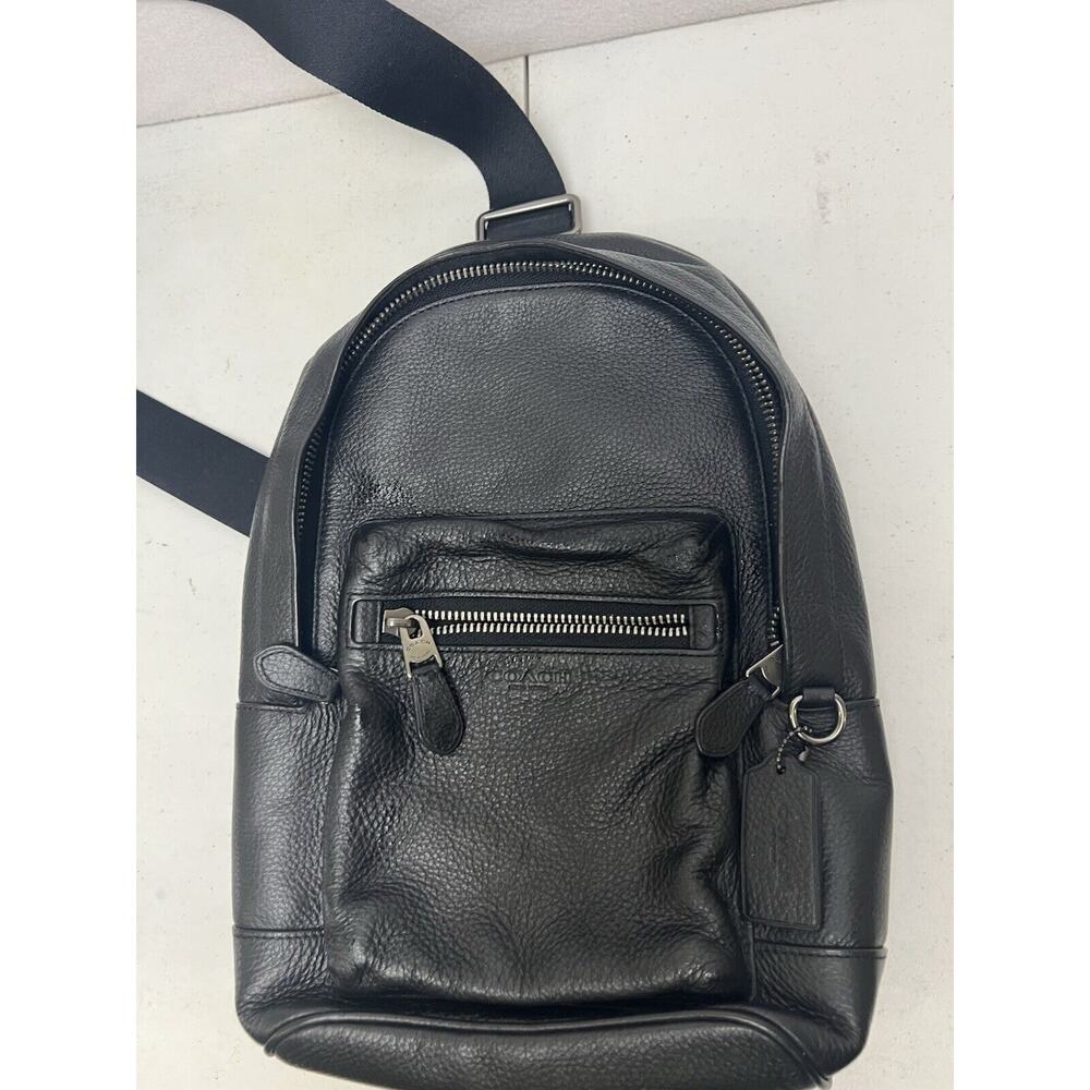 Coach West‎ Pack Bag In Refine Pebble Leather Black 2540